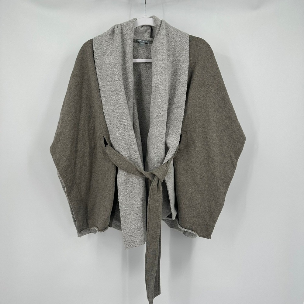 James Perse Womens Minimalist Belted Wrap Size0 Quiet Luxury Scandi Oversized